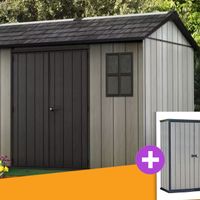 Foto der Keter Oakland 1175 Kunststoff Gartenhaus + Keter High-Store+ Gartenschrank Kombideal