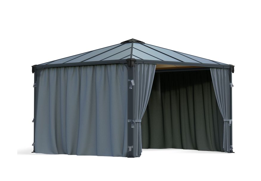 Palram - Canopia Gazebo Palermo 4300 Gordijn Set Grijs* Foto van Palram - Canopia Gazebo Palermo 4300 Gordijn Set Grijs*