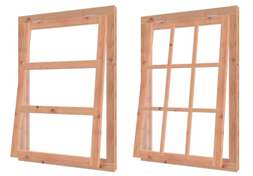 WoodAcademy Douglas uitzetraam 90x75 cm Foto van WoodAcademy Douglas uitzetraam 90x75 cm