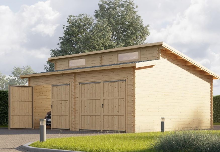 Graed Holzgarage Active Double 595x595 cm, 44 mm Foto von Graed Holzgarage Active Double 595x595 cm, 44 mm