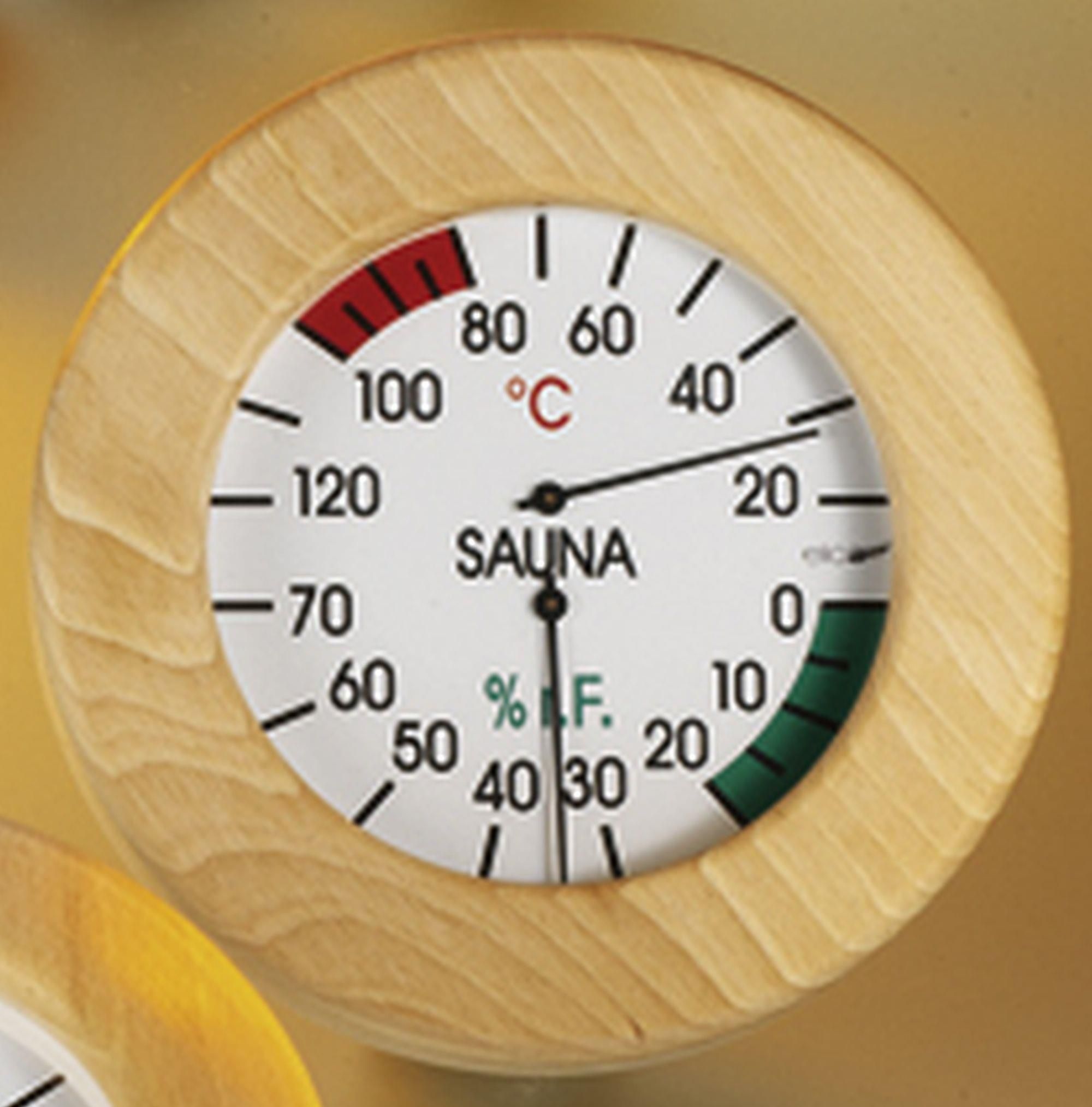Foto van Hot Orange thermo-hygrometer - hout