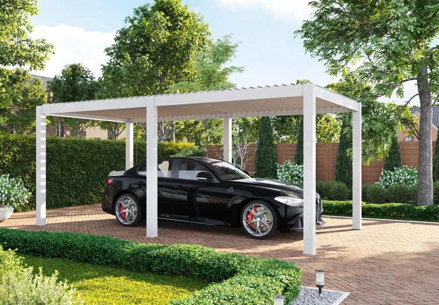 Mirador Deluxe Aluminium Carport 6x3 - weiß Foto von Mirador Deluxe Aluminium Carport 6x3 - weiß