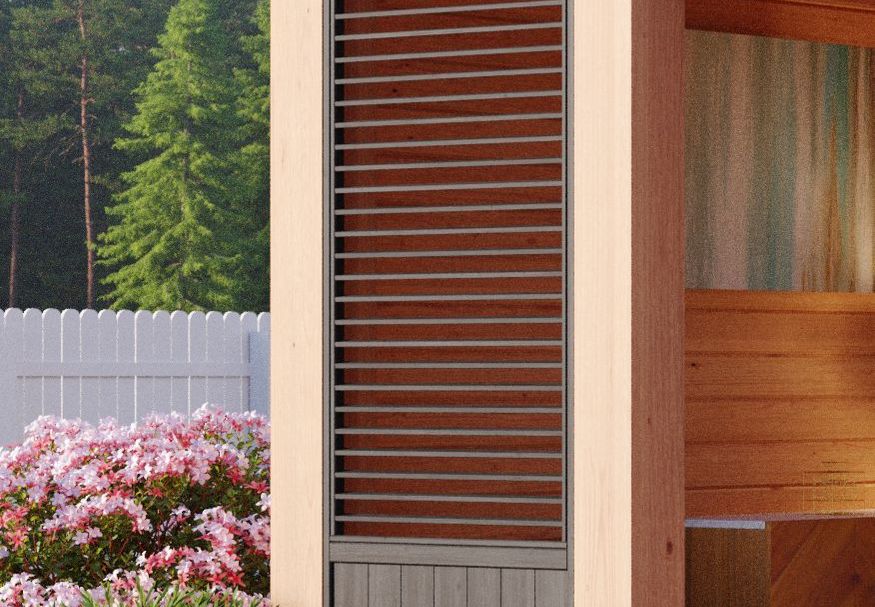 Foto van WoodAcademy shutter wand 220x87 cm - zwart