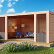 Foto van WoodAcademy shutter wand 220x87 cm - zwart