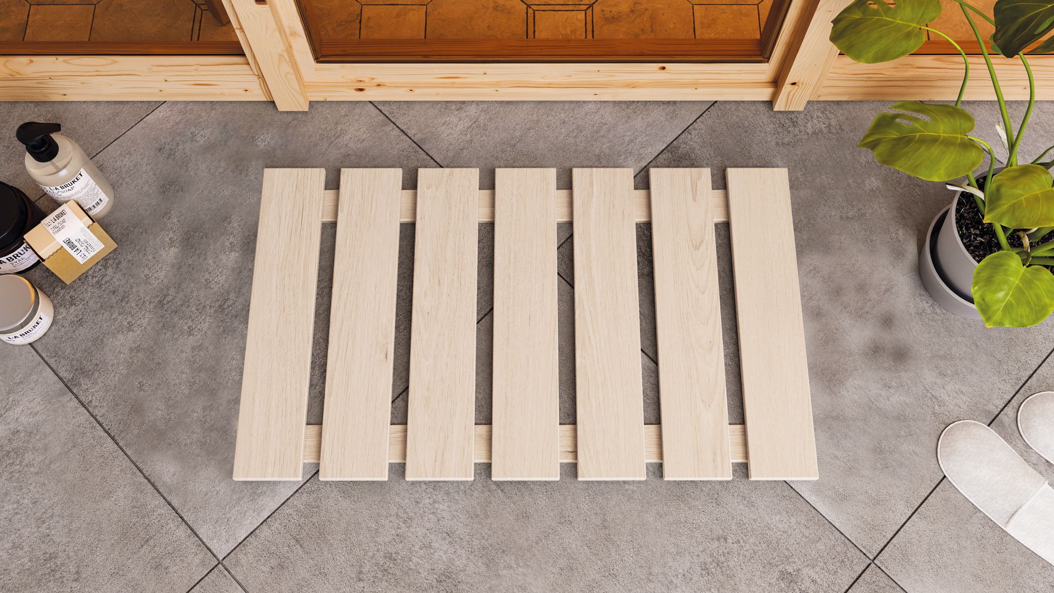 Foto van Karibu vloerrooster - espenhout