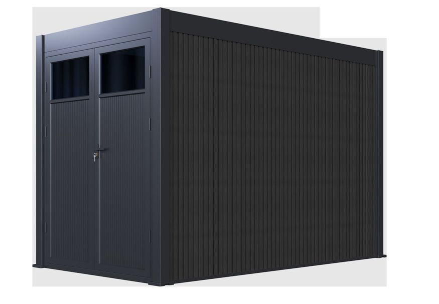 Porchenzo tuinhuis Paros Max 3.6x2 - antraciet* Foto van Porchenzo tuinhuis Paros Max 3.6x2 - antraciet*