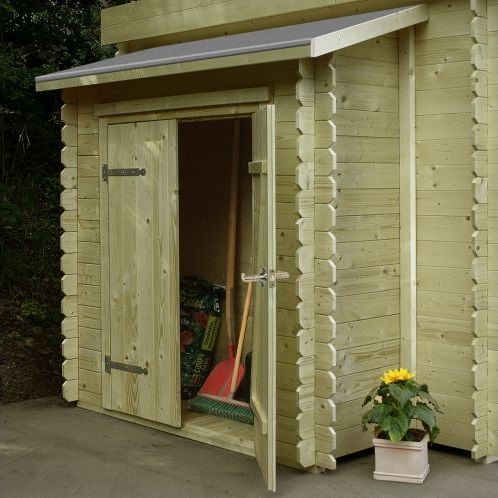 Foto van Solid aanbouwkast voor blokhut - geïmpregneerd