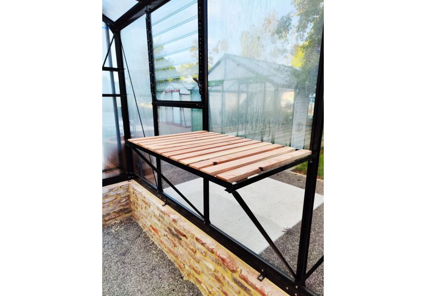 Foto van ACD Universele werktafel 1 ruit houten inleg - ALU