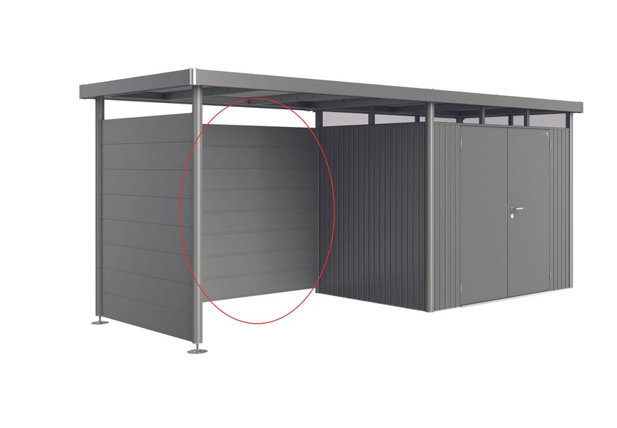 Biohort Achterwand Zijdak Highline H2-H5 Kwarstgrijs metallic Foto van Biohort Achterwand Zijdak Highline H2-H5 Kwarstgrijs metallic