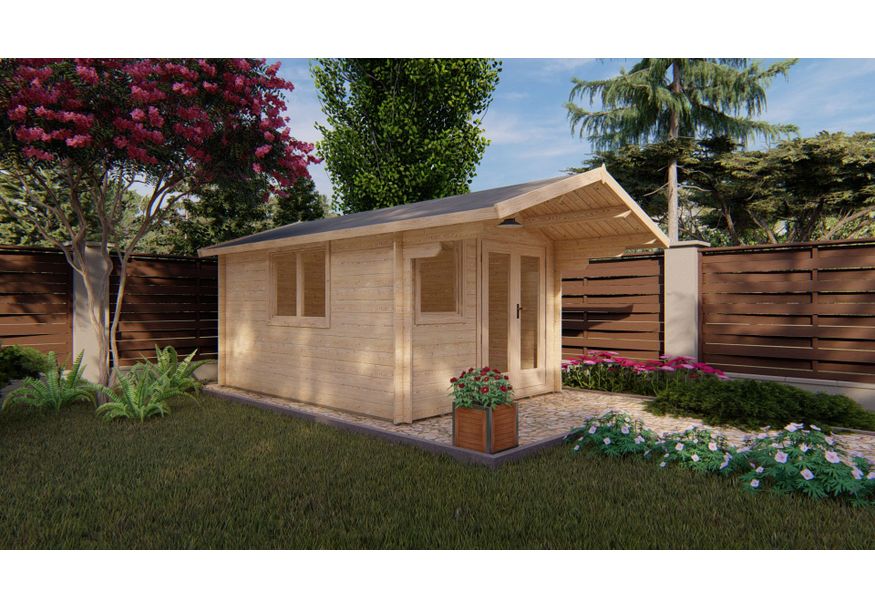 Grunland Blockhaus Alva 300x400 cm Foto von Grunland Blockhaus Alva 300x400 cm