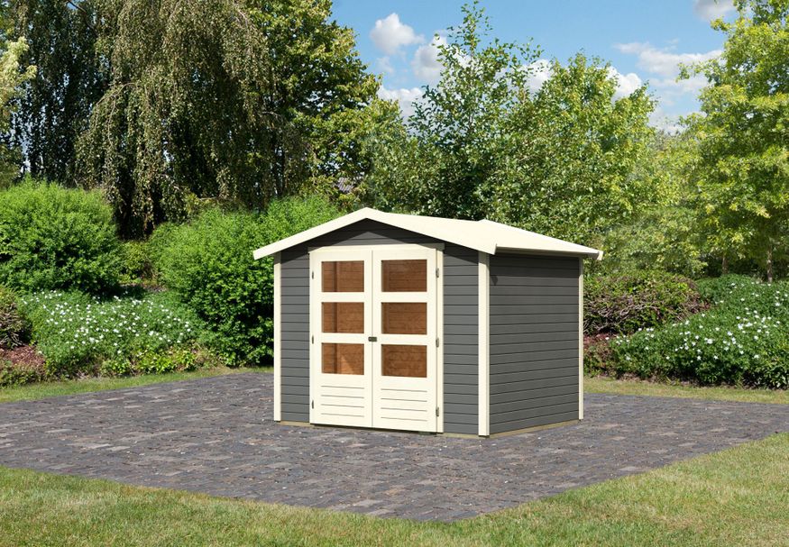 Karibu Amberg 3 Gartenhaus - Terragrau (9222) Foto von Karibu Amberg 3 Gartenhaus - Terragrau (9222)