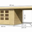 Foto van Karibu Askola 3 tuinhuis met overkapping 240 cm (73246)