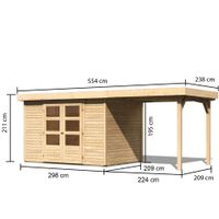 Foto van Karibu 73247 Askola 4 tuinhuis met luifel