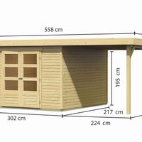 Foto van Karibu 73249 Askola 5 tuinhuis met luifel