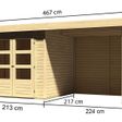 Foto van Karibu Askola 2 tuinhuis met overkapping 240 cm - zij en achterwand (77722)