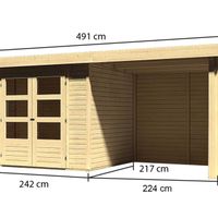 Foto van Karibu 77725 Askola 3 tuinhuis met luifel