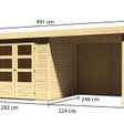 Foto van Karibu Askola 3.5 tuinhuis met overkapping 240 cm - zij en achterwand (77719)
