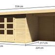 Foto van Karibu Askola 4 tuinhuis met overkapping 240 cm - zij en achterwand (77732)