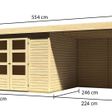 Foto van Karibu Askola 5 tuinhuis met overkapping 240 cm - zij en achterwand (77735)