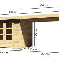 Foto der Karibu 77726 Askola 3 Gartenhaus Mit Markise