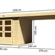 Foto van Karibu Askola 3.5 tuinhuis met overkapping 280 cm (77720)