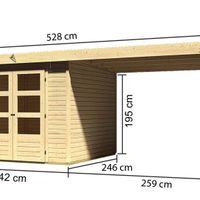 Foto van Karibu 77720 Askola 3.5 tuinhuis met luifel