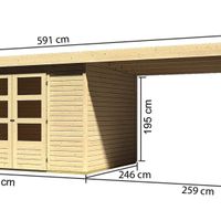 Foto der Karibu 77736 Askola 5 Gartenhaus Mit Markise