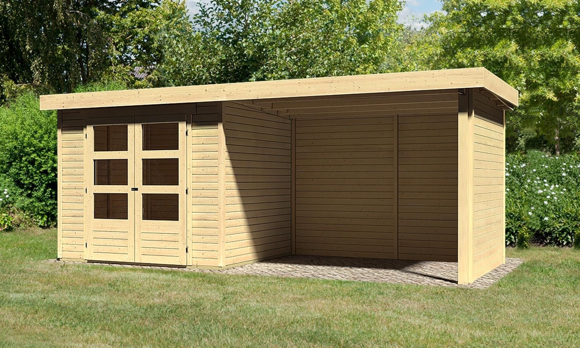 Foto der Karibu 77727 Askola 3 Gartenhaus Mit Markise