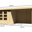 Foto van Karibu Askola 3 tuinhuis met overkapping 280 cm - zij en achterwand (77727)