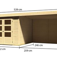 Foto van Karibu 77721 Askola 3.5 tuinhuis met luifel