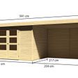Foto van Karibu Askola 4 tuinhuis met overkapping 280 cm - zij en achterwand (77734)