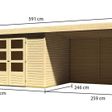 Foto van Karibu Askola 5 tuinhuis met overkapping 280 cm - zij en achterwand (77737)