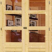 Foto van Karibu 9154 Askola 5 tuinhuis met overkapping terragrijs