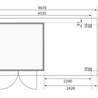 Foto der Karibu 82904 Askola 2 Gartenhaus mit Seitenmarkise - Gestrichen