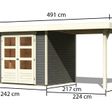 Foto van Karibu Askola 3 tuinhuis met overkapping 240 cm - terragrijs (82905)