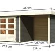 Foto van Karibu Askola 2 tuinhuis met overkapping 240 cm - zij en achterwand - terragrijs (82906)