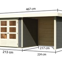Foto van Karibu 82906 Askola 2 tuinhuis met veranda - geverfd