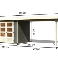 Foto van Karibu 82907 Askola 2 tuinhuis met luifel - geverfd