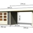 Foto van Karibu Askola 3 tuinhuis met overkapping 280 cm - terragrijs (82924)
