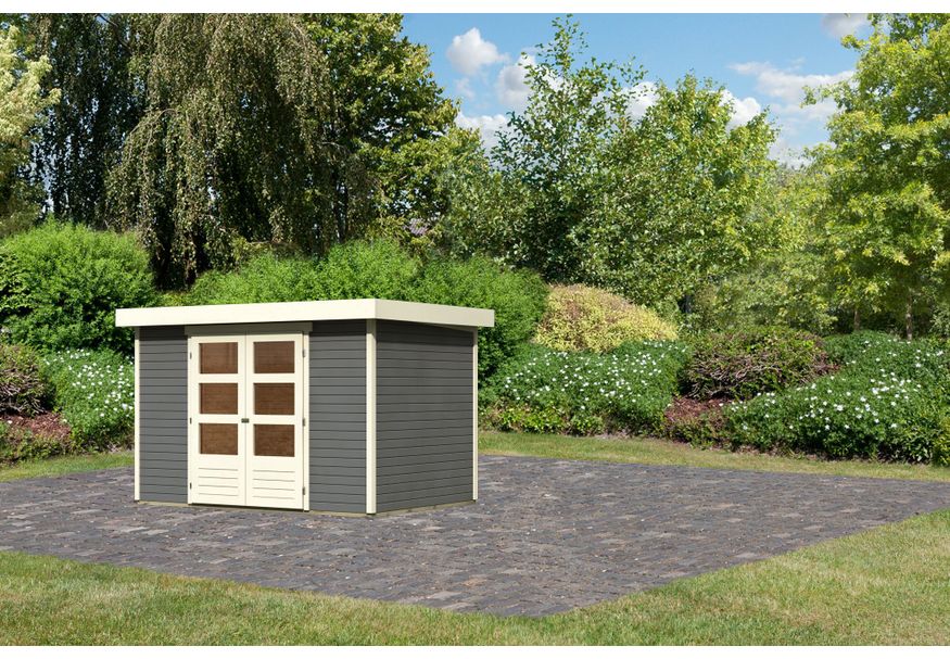 Karibu Askola 4 Gartenhaus - Terragrau (91430) Foto von Karibu Askola 4 Gartenhaus - Terragrau (91430)