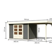Foto van Karibu 92070 Askola 4 tuinhuis met overkapping terragrijs