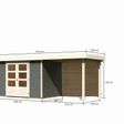 Foto von Karibu Askola 4 Gartenhaus mit Anbaudach 240 cm - Rückwand - Terragrau (9178)