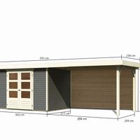 Foto van Karibu 9181 Askola 4 tuinhuis met veranda terragrijs