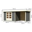 Foto von Karibu Askola 4 Gartenhaus mit Anbaudach 240 cm - Seite und Rückwand - Terragrau (92072)