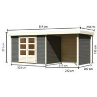 Foto van Karibu 92072 Askola 4 tuinhuis met veranda terragrijs