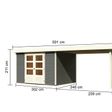 Foto van Karibu Askola 5 tuinhuis met overkapping 280 cm - terragrijs (9159)
