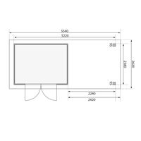 Foto van Karibu 9156 Askola 5 tuinhuis met veranda terragrijs