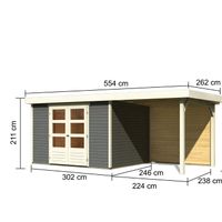 Foto van Karibu 9156 Askola 5 tuinhuis met veranda terragrijs