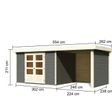 Foto von Karibu Askola 5 Gartenhaus mit Anbaudach 240 cm - Seite und Rückwand - Terragrau (9157)