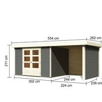Foto van Karibu 9157 Askola 5 tuinhuis met veranda terragrijs